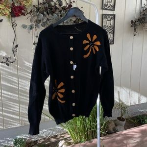 Vintage wool blend floral sweater